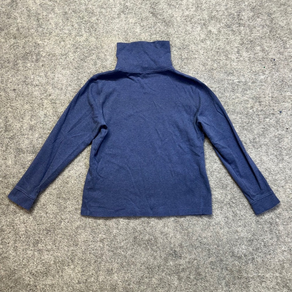 L.L. Bean Turtleneck Top Womens S PET Blue Excellent Long Sleeve Cotton Base